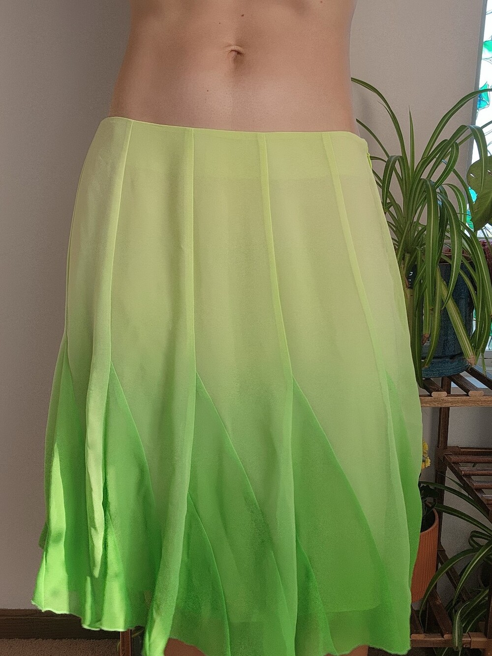 Worthington Green Gradient Flow Skirt Size 14